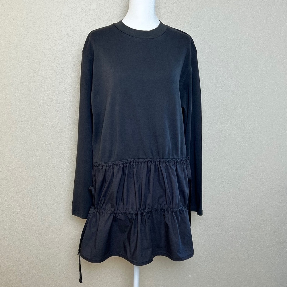 COS Mini Dress with Tiered Drawstring Skirt and Long Sleeves